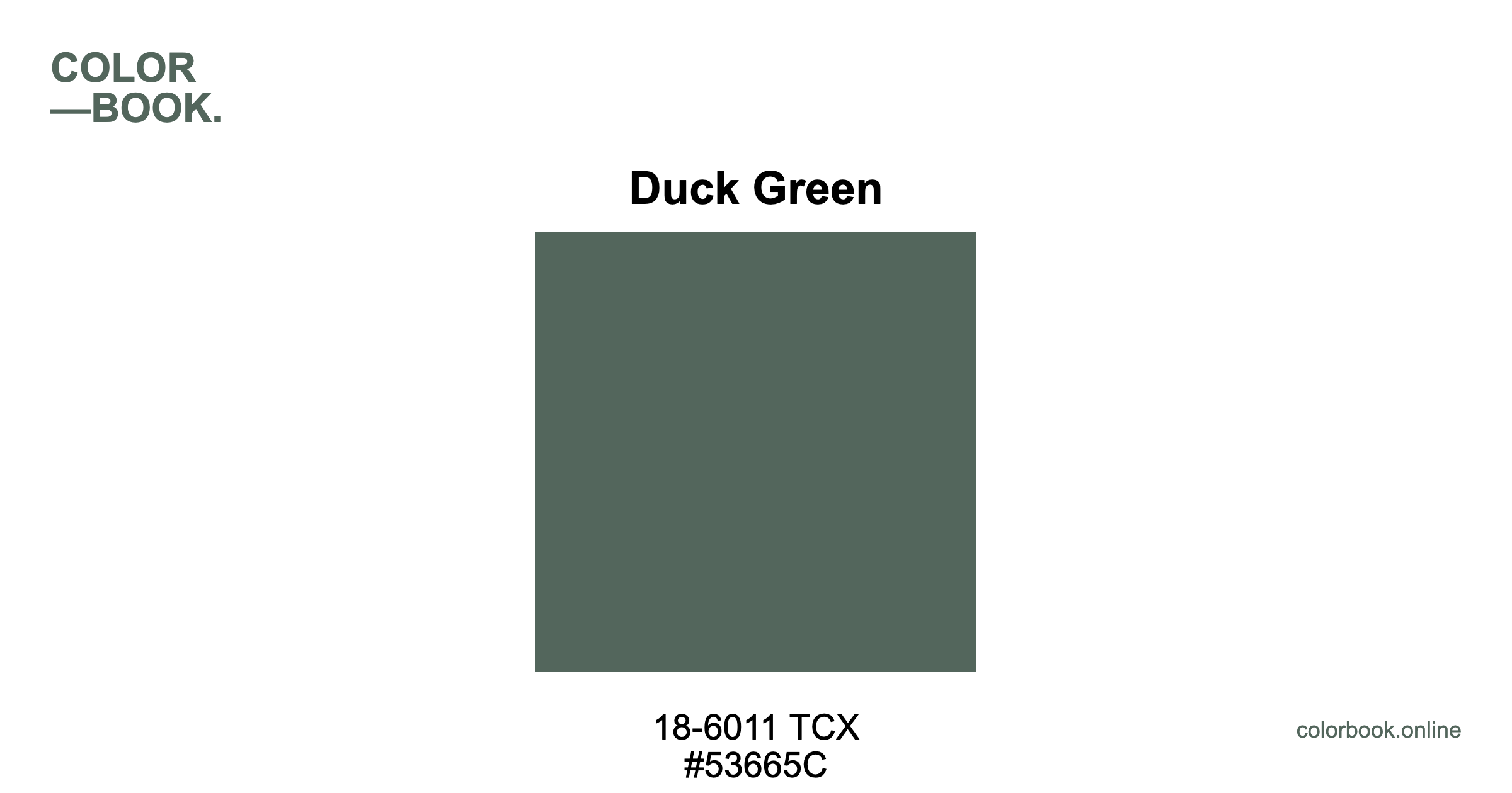 Duck Green - Pantone 18-6011 TCX | Color Color Guide & Cotton Swatch