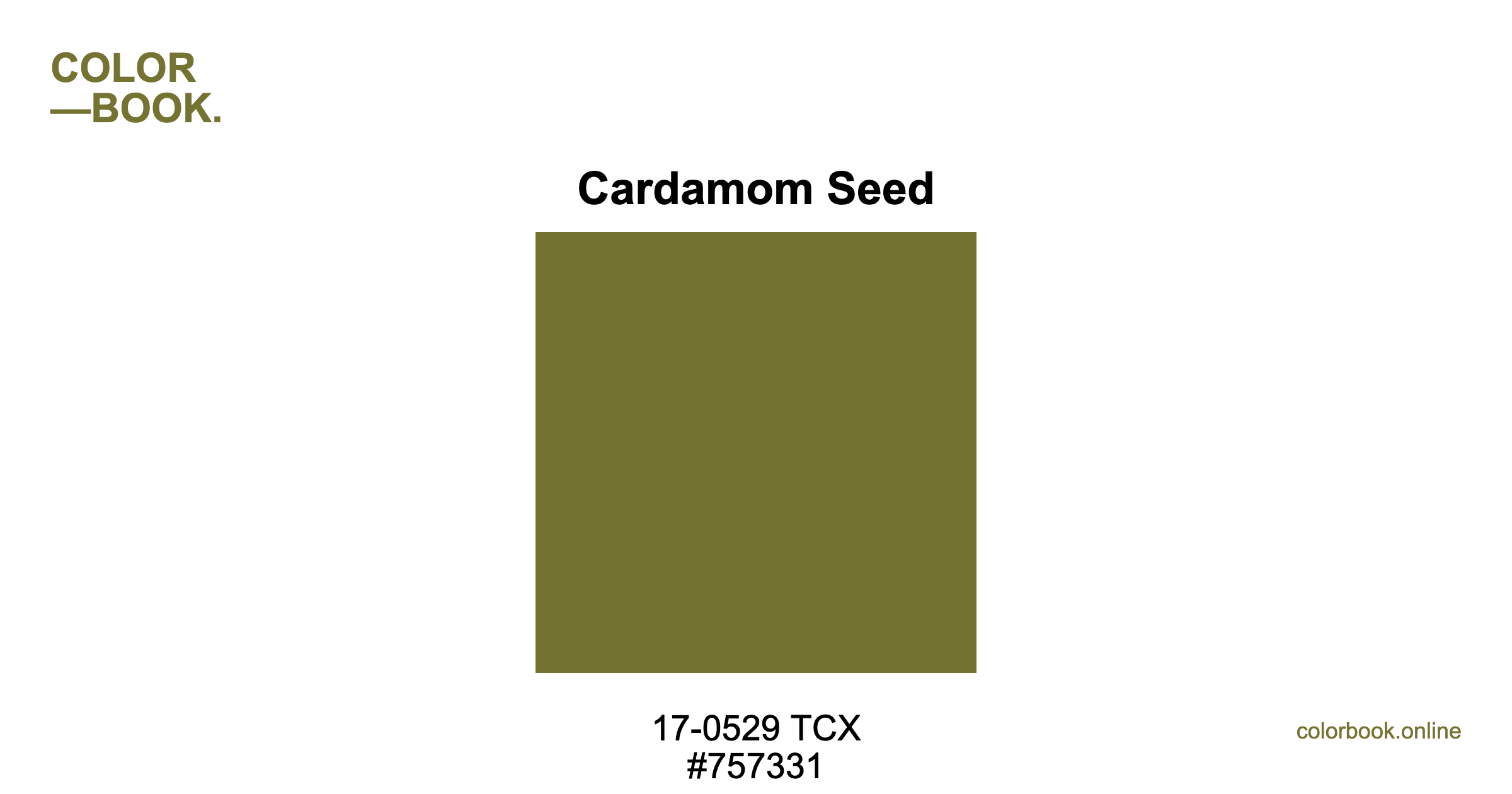 Cardamom Seed - Pantone 17-0529 TCX | Color Color Guide & Cotton Swatch