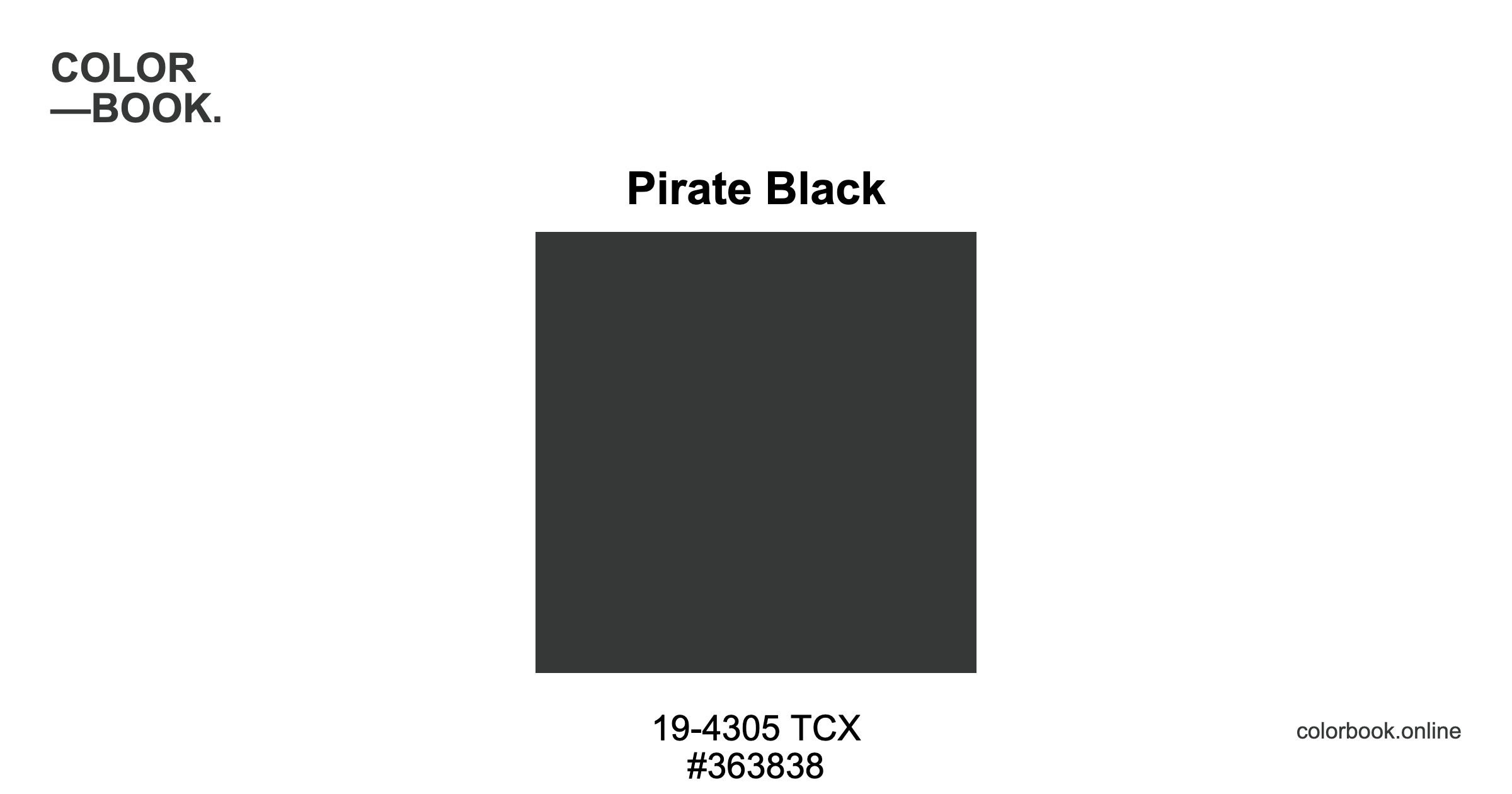 Pirate Black - Pantone 19-4305 TCX | Black Color Guide & Cotton Swatch