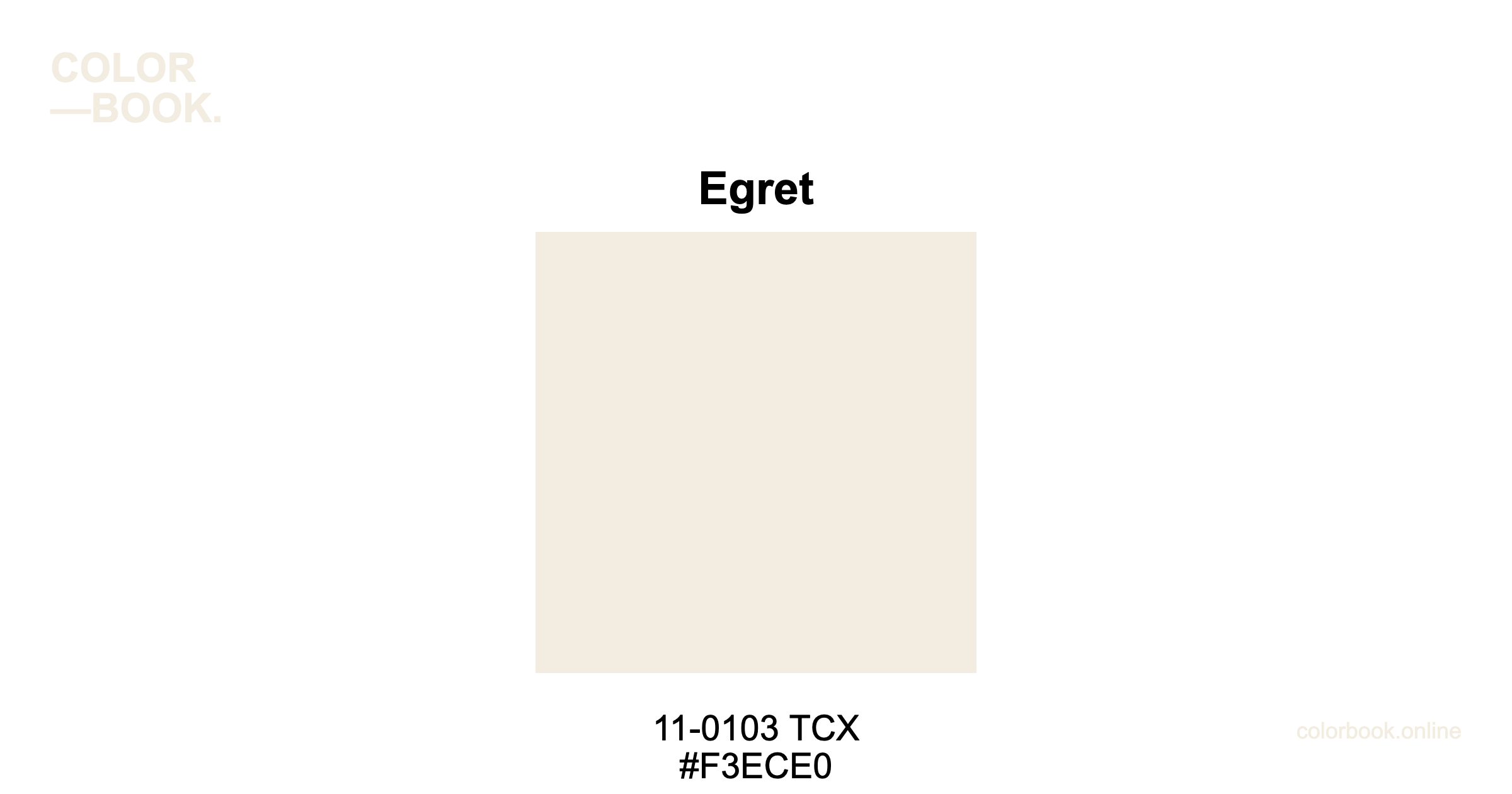 Egret - Pantone 11-0103 TCX | Color Color Guide & Cotton Swatch