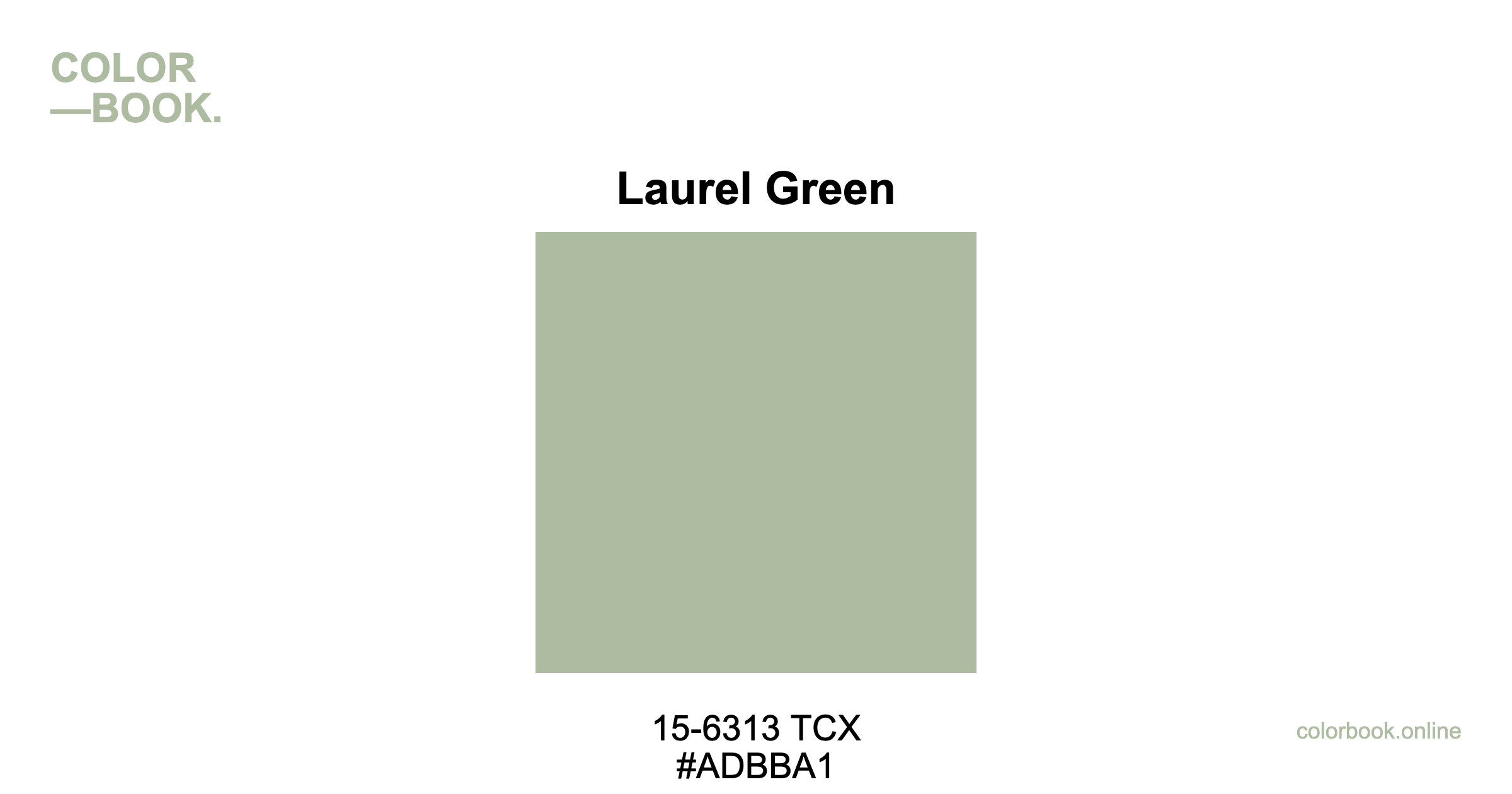 Laurel Green - Pantone 15-6313 TCX | Green Color Guide & Cotton Swatch