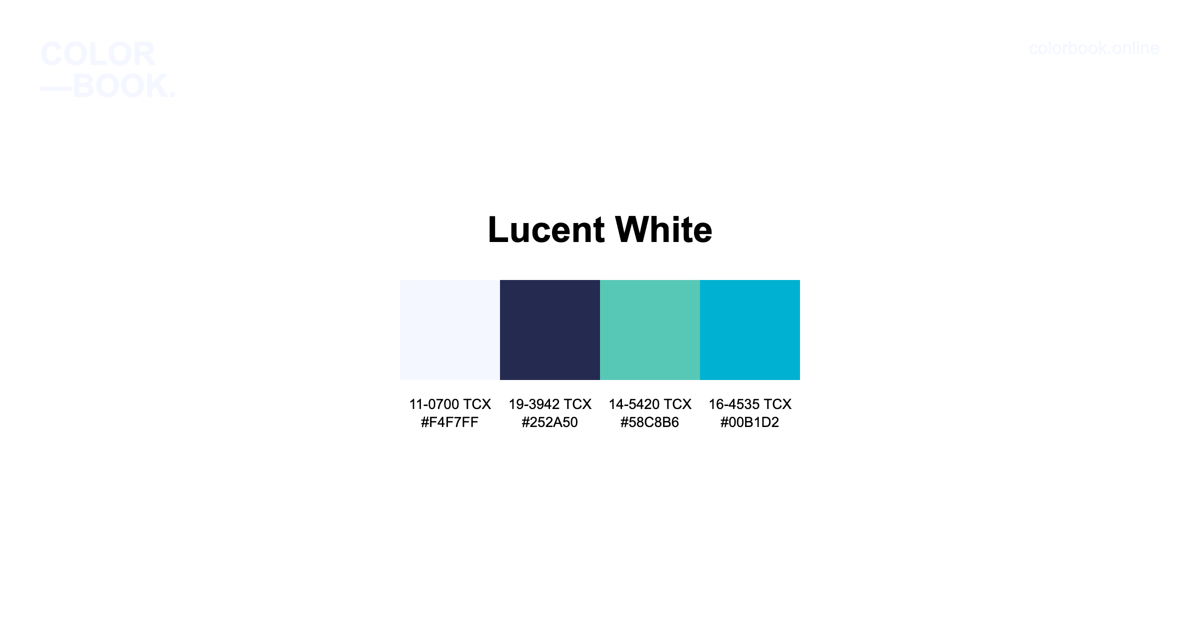 Lucent White Color Palette - 4 Pantone TCX Colors | Diverse Design Scheme