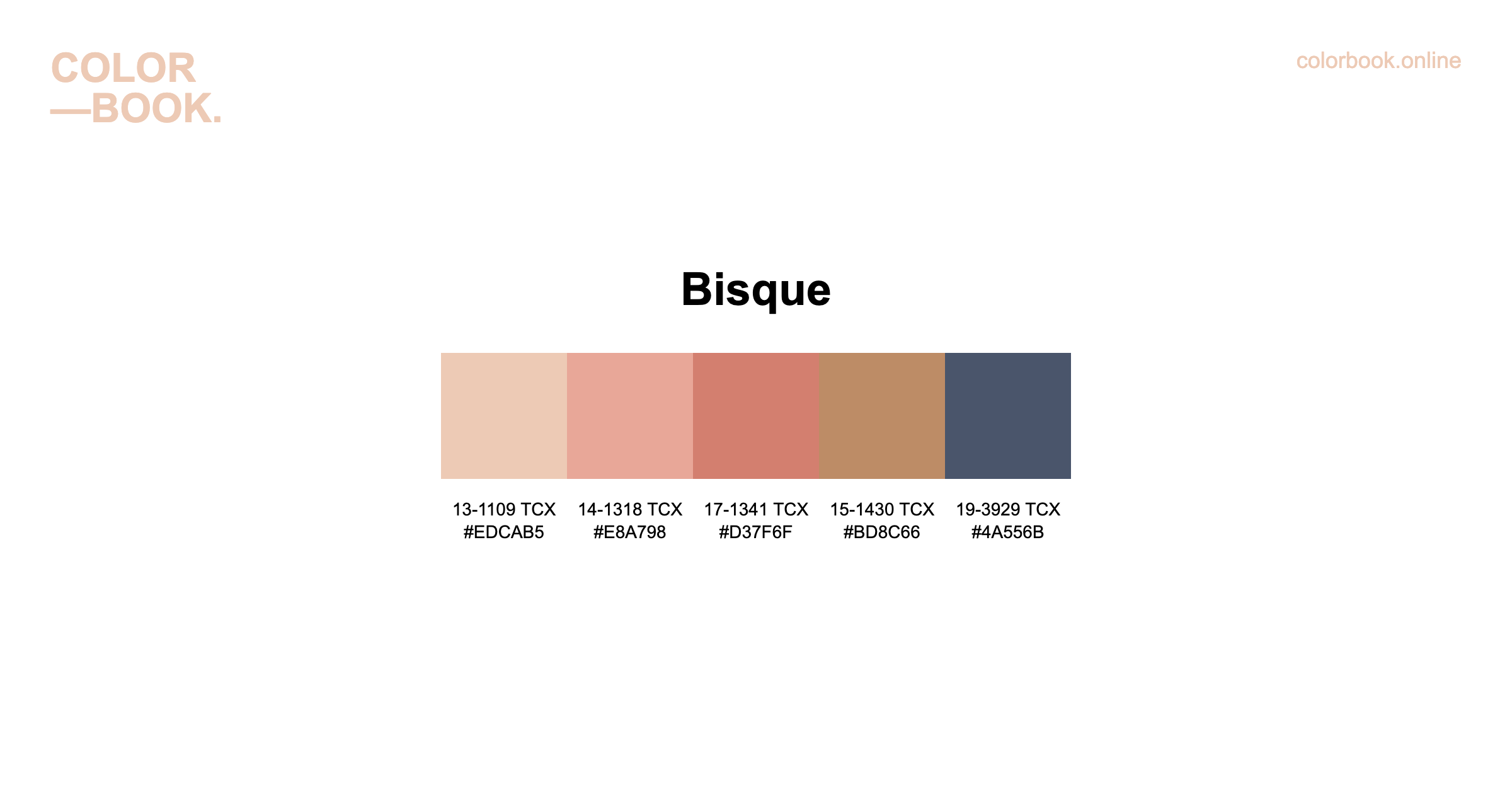 Bisque Color Palette - 5 Pantone TCX Colors | Diverse Design Scheme