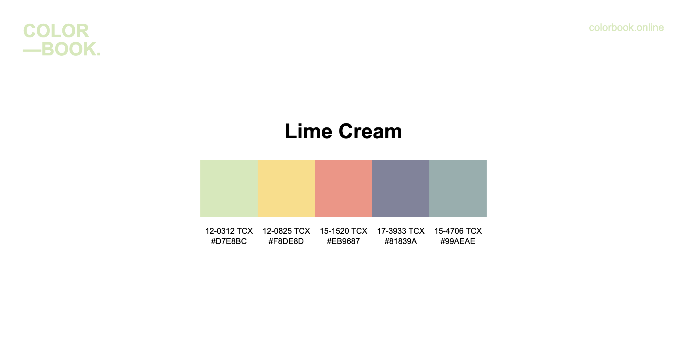 Lime Cream Color Palette - 5 Pantone TCX Colors | Diverse Design Scheme