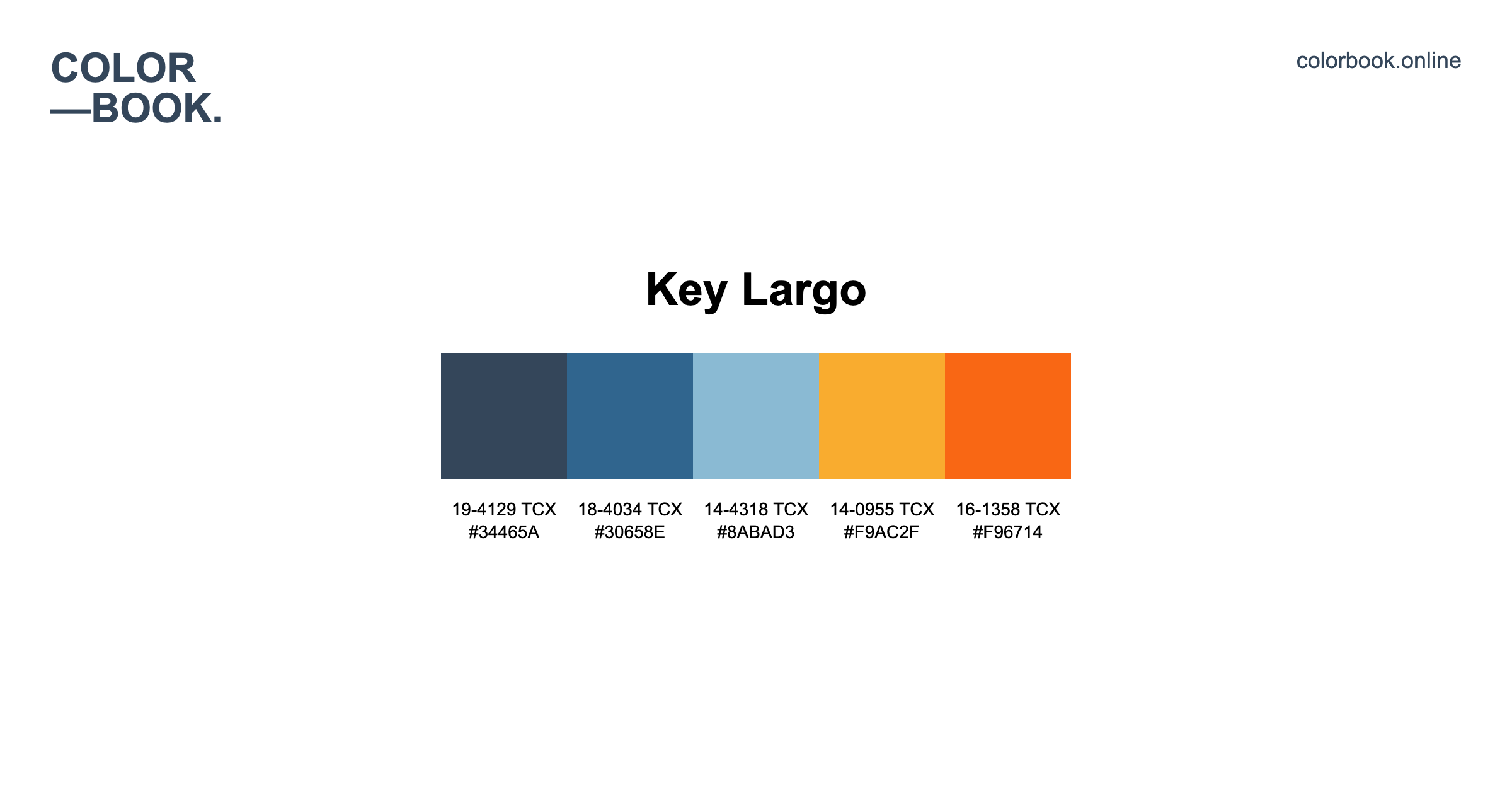 Key Largo Color Palette - 5 Pantone TCX Colors | Diverse Design Scheme