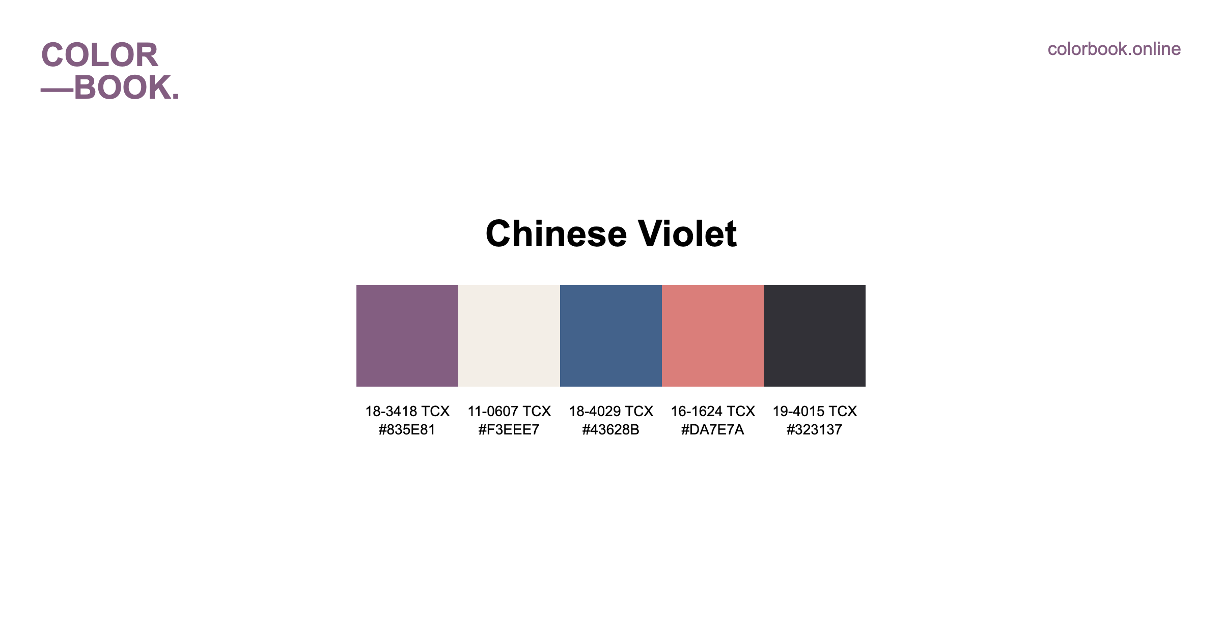 Chinese Violet Color Palette - 5 Pantone TCX Colors | Diverse Design Scheme