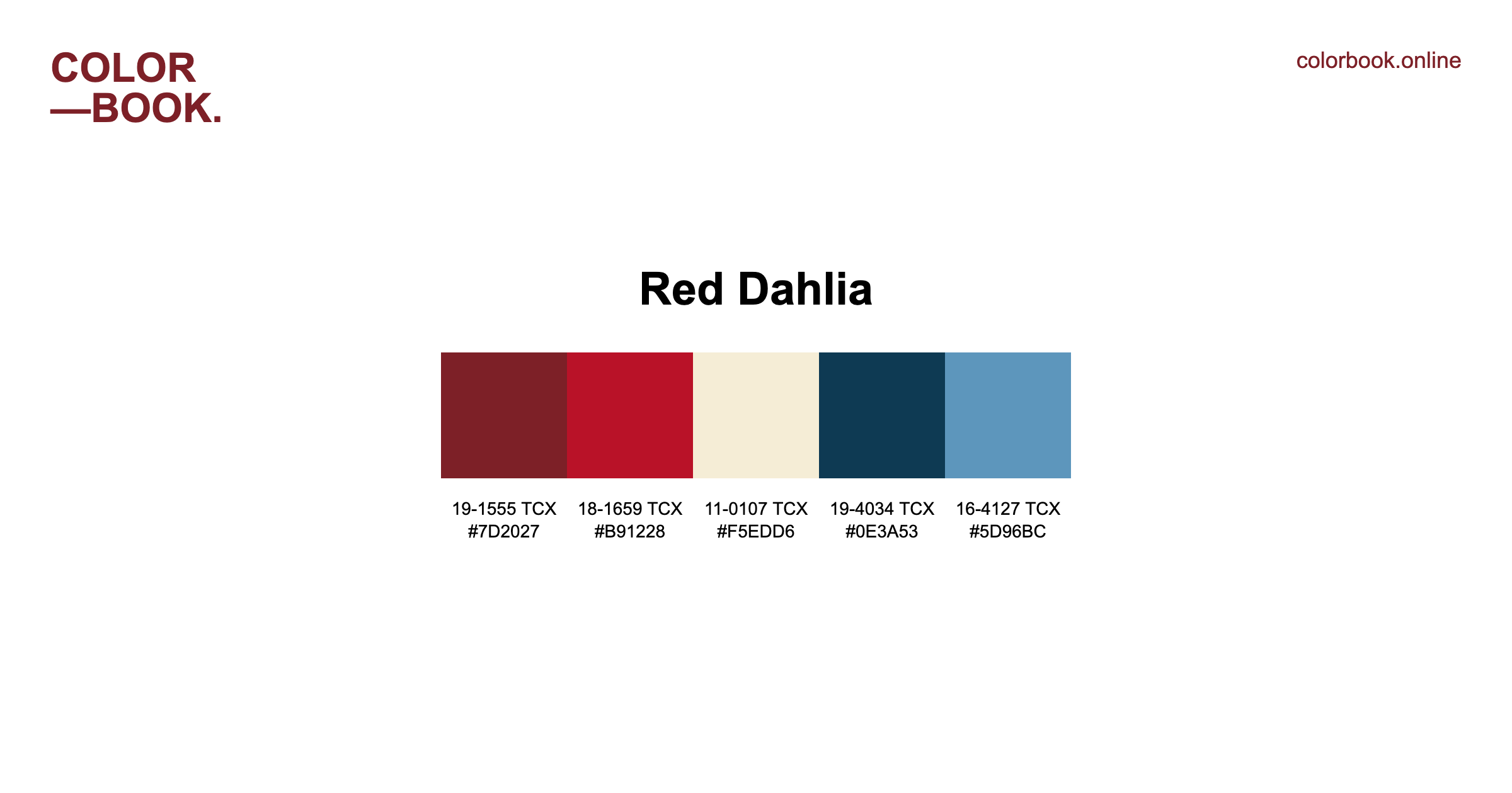Dhla Color Red Dahlia Color Palette - 5 Pantone TCX Colors | Diverse Design Scheme